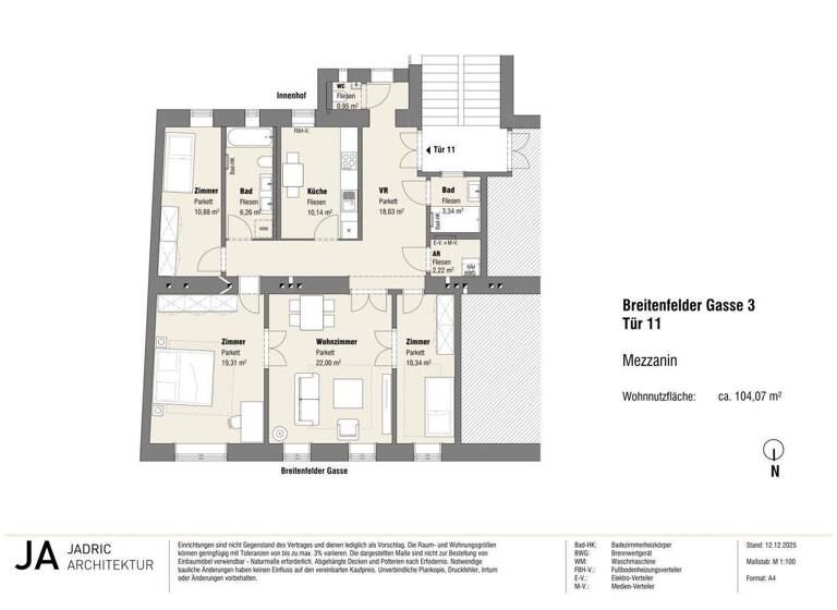 Wohnung zum Kauf - Erstbezug 895.000 € 4,5 Zimmer 105 m² 1. Geschoss Breitenfelder Gasse Wien 1080