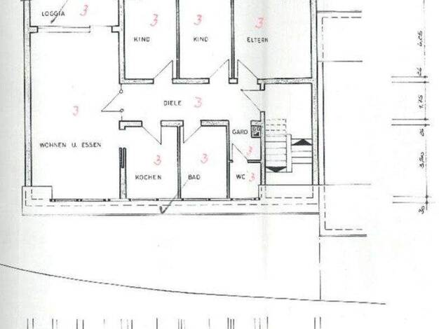 Wohnung zur Miete 1.050 € 4 Zimmer 109 m² 3. Geschoss frei ab 01.04.2026 Waldstraße 3 Kenn 54344