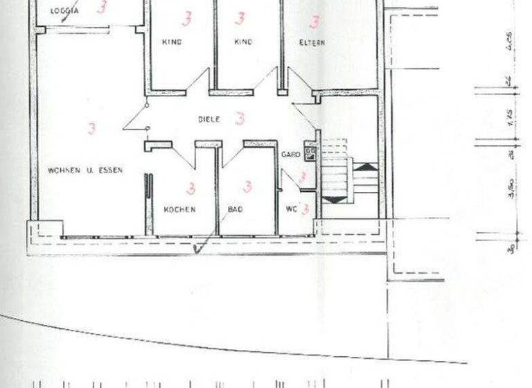 Wohnung zur Miete 1.050 € 4 Zimmer 109 m² 3. Geschoss frei ab 01.04.2026 Waldstraße 3 Kenn 54344