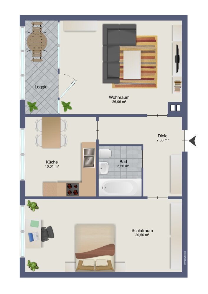 Wohnung zum Kauf 158.000 € 2 Zimmer 67,6 m²<br/>Wohnfläche 8.<br/>Geschoss Heyden Mönchengladbach / Rheydt 41236