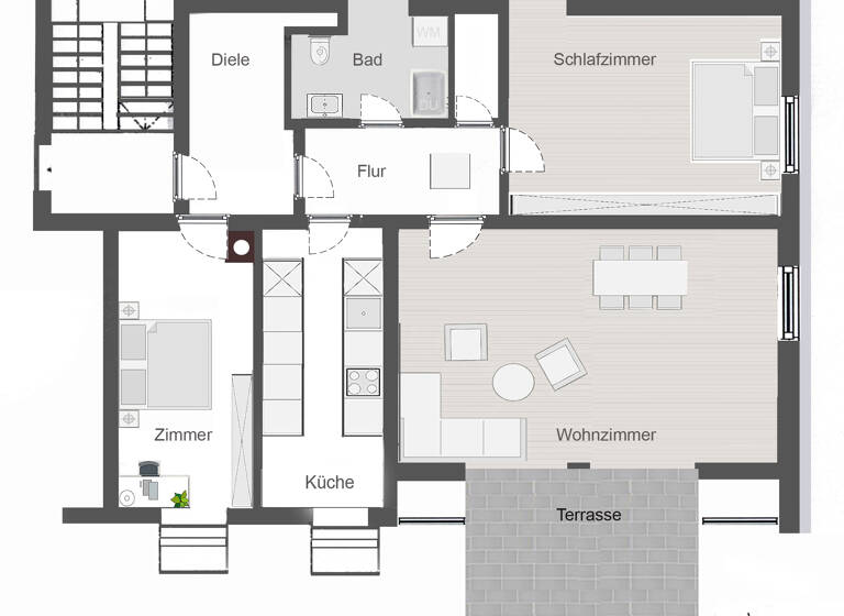 Wohnung zum Kauf 699.900 € 3 Zimmer 109 m²<br/>Wohnfläche Dachgeschoss, 3.<br/>Geschoss Steinweg 36 Baldham Vaterstetten 85598
