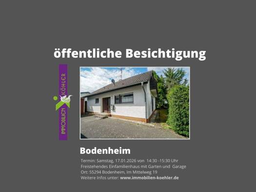 Einfamilienhaus zum Kauf provisionsfrei 523.000 € 5 Zimmer 129 m² 465 m² Grundstück Bodenheim 55294