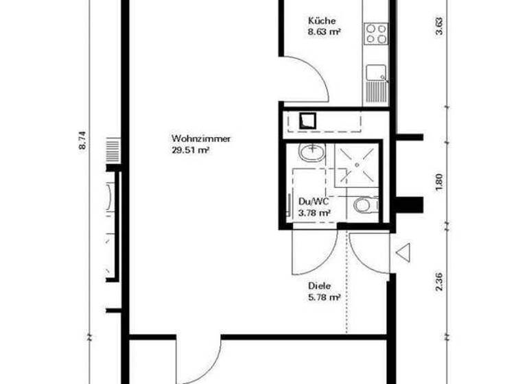 Wohnung zur Miete 641 € 2 Zimmer 67,5 m² 5. Geschoss Offenburger Str. 15 Schönau Leipzig 04209