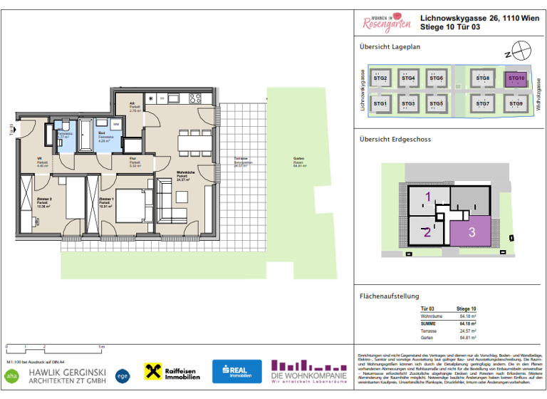 Wohnung zum Kauf provisionsfrei 368.001 € 3 Zimmer 64,2 m² EG Wien 1110