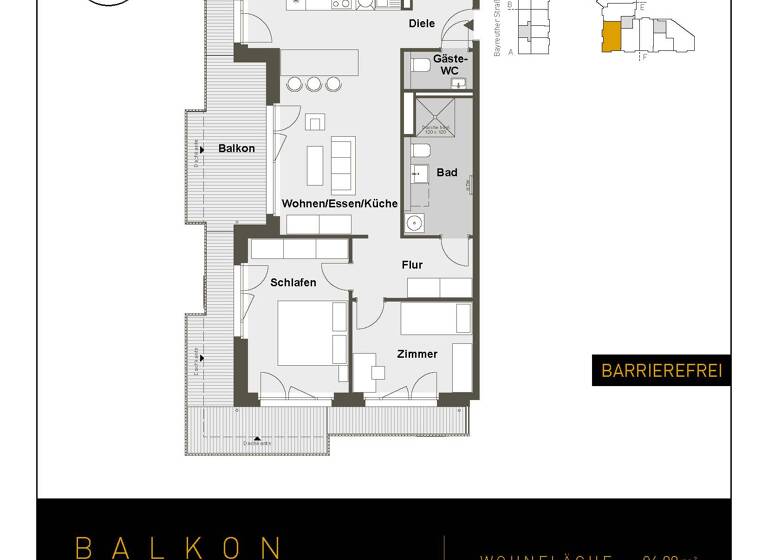 Wohnung zum Kauf provisionsfrei 685.000 € 3 Zimmer 96 m²<br/>Wohnfläche 5.<br/>Geschoss ab sofort<br/>Verfügbarkeit Bayreuther Straße 20 Rennweg Nürnberg 90489