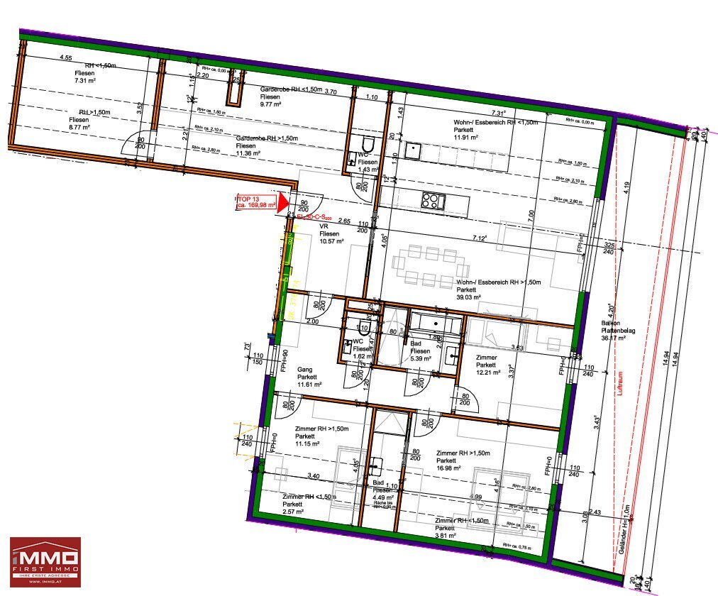 Wohnung zum Kauf 616.250 € 5 Zimmer 170 m²<br/>Wohnfläche 3.<br/>Geschoss Neunkirchen 2620