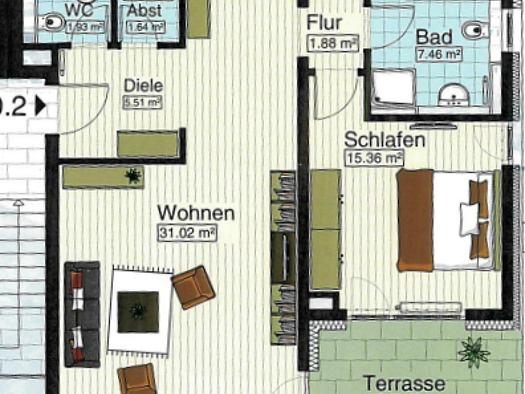 Terrassenwohnung zur Miete 1.460 € 3 Zimmer 109,8 m² EG frei ab 01.06.2026 Stadtmitte Neu-Ulm 89231