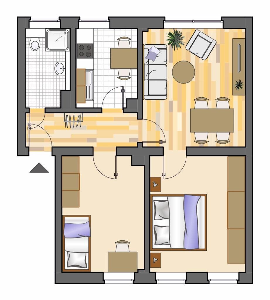 Wohnung zur Miete nur mit Wohnberechtigungsschein 312 € 3,5 Zimmer 60,8 m²<br/>Wohnfläche EG<br/>Geschoss 28.03.2025<br/>Verfügbarkeit Thomasstraße 18 Hochlarmark Recklinghausen 45661