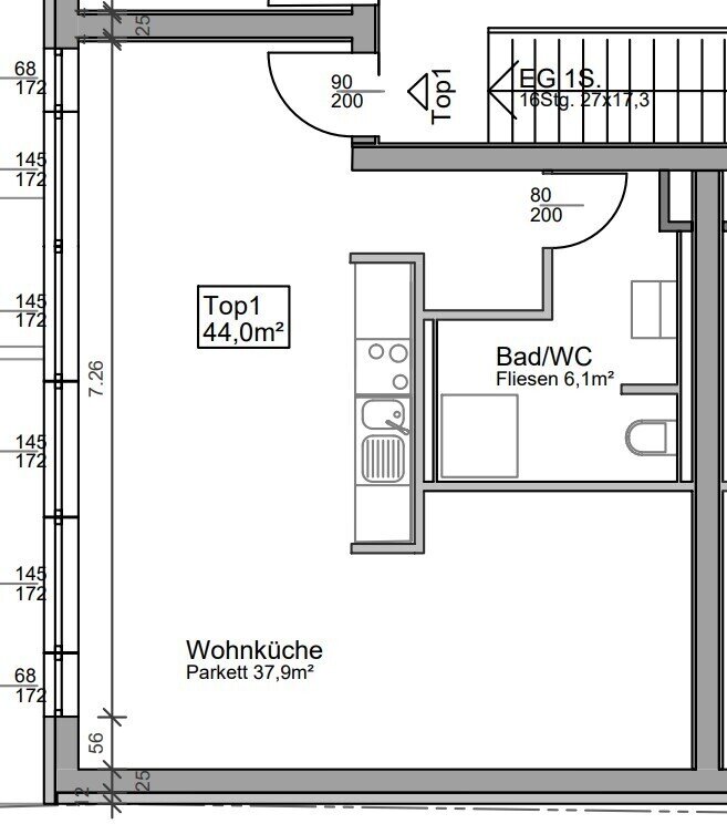 Wohnung zum Kauf 140.800 € 1 Zimmer 44 m²<br/>Wohnfläche 1.<br/>Geschoss Sankt Georgen am Leithagebirge Eisenstadt 7000