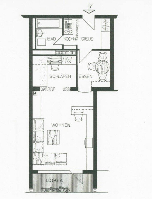 Wohnung zum Kauf 115.000 € 1 Zimmer 44,5 m²<br/>Wohnfläche 7.<br/>Geschoss Diezstraße 7 Innenstadt Gießen 35390