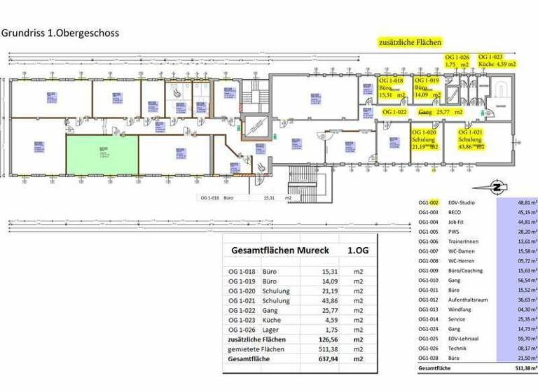 Büro zur Miete 9,38 € 1 Zimmer 16 m² Bürofläche Georg Andreas Fugger-Straße 6 Mureck 8480