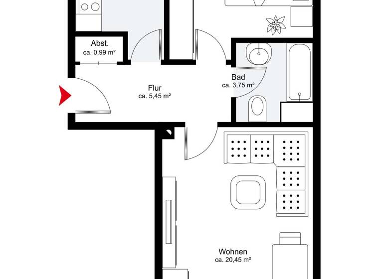 Wohnung zum Kauf provisionsfrei 339.500 € 2 Zimmer 53,5 m² 1. Geschoss Grafing 85567