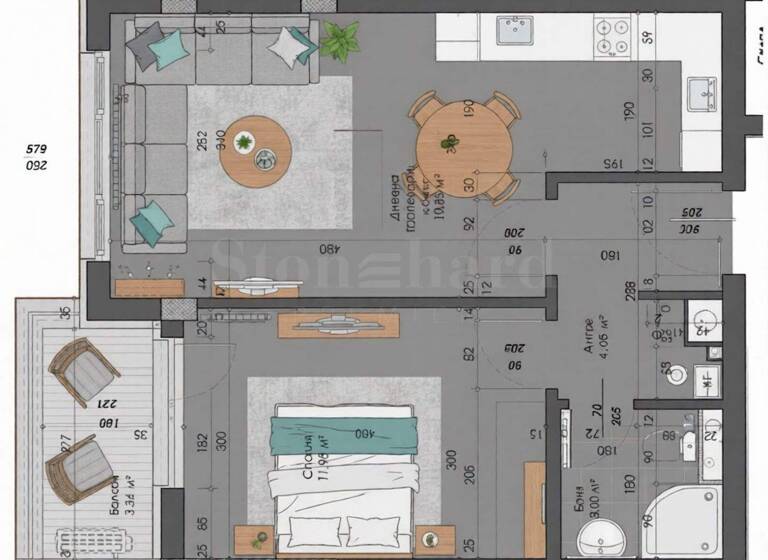 Studio zum Kauf 141.210 € 2 Zimmer 62,8 m² Sofia