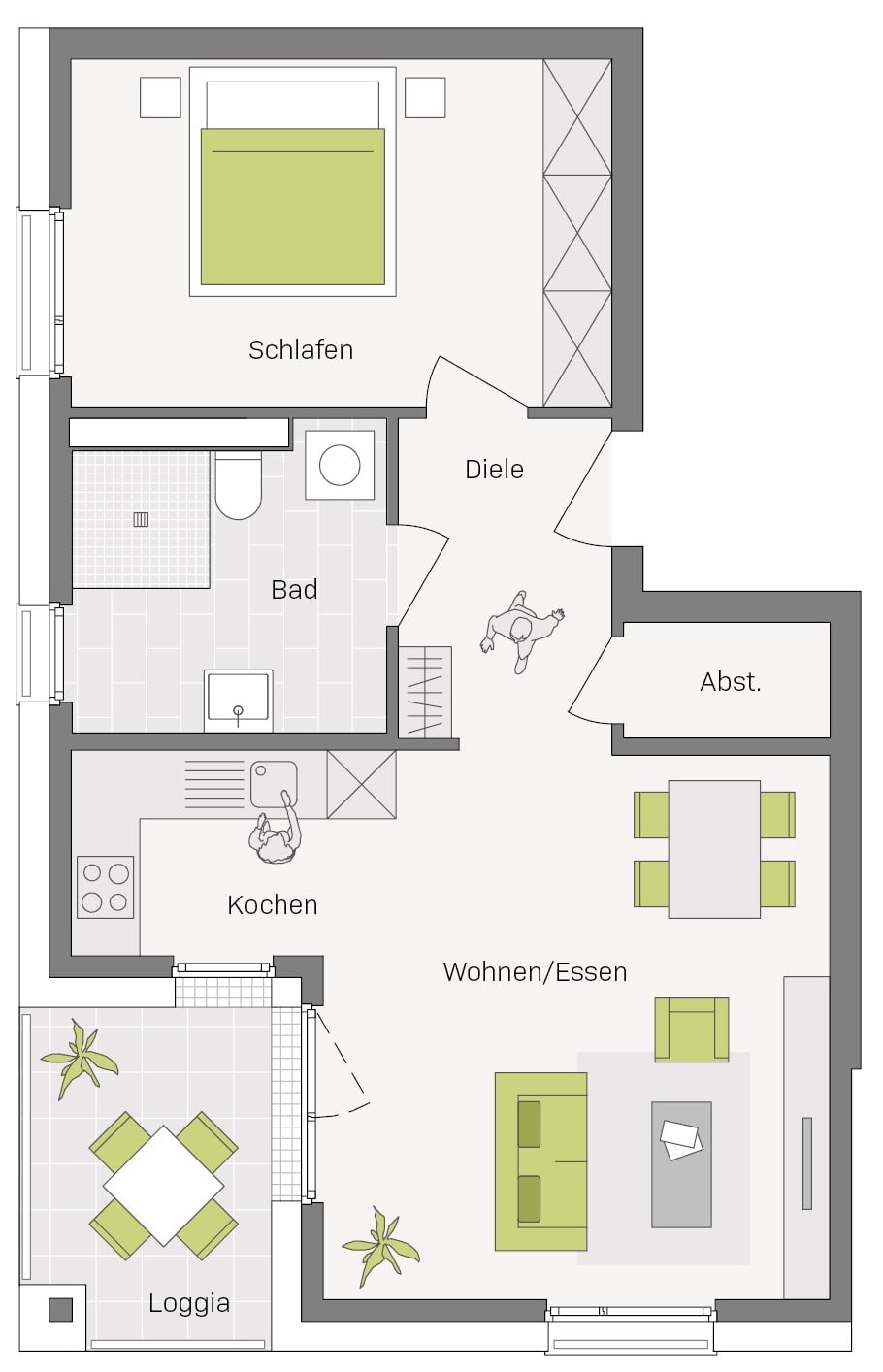 Wohnung zum Kauf provisionsfrei 289.200 € 2 Zimmer 56,2 m²<br/>Wohnfläche 2.<br/>Geschoss Aldingen Aldingen 78554