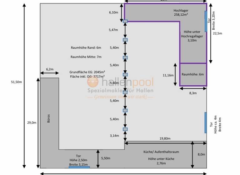 Lagerhalle zur Miete provisionsfrei 3,50 € 2.594,7 m² Lagerfläche teilbar ab 291,6 m² Frankenberg Frankenberg/Sachsen 09669