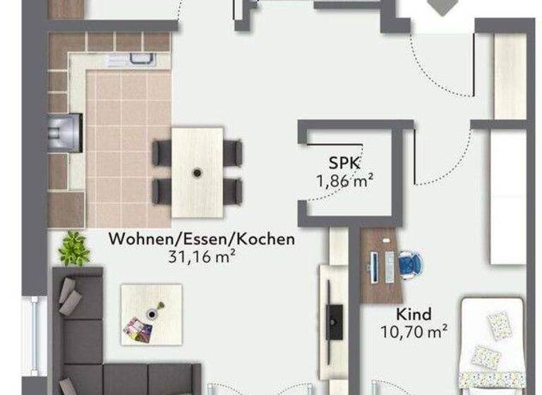 Wohnung zur Miete - Erstbezug 1.020 € 3 Zimmer 68 m² 1. Geschoss Baar Baar-Ebenhausen 85107