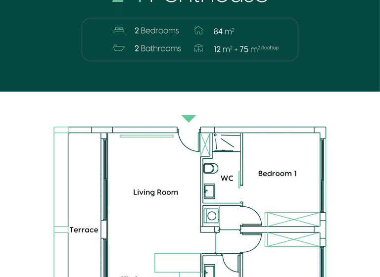 Penthouse zum Kauf provisionsfrei 328.000 € 3 Zimmer 84 m² Mersinlik