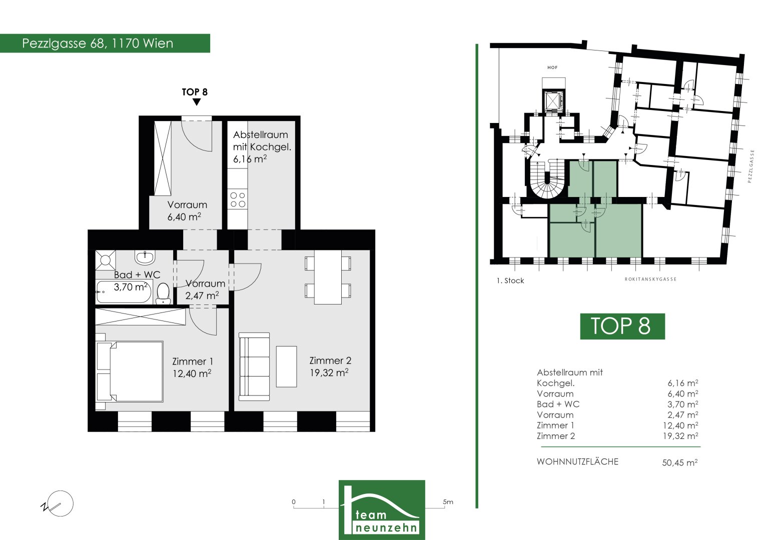 Wohnung zum Kauf 289.001 € 2 Zimmer 50,2 m²<br/>Wohnfläche 1.<br/>Geschoss Pezzlgasse 68 Wien 1170