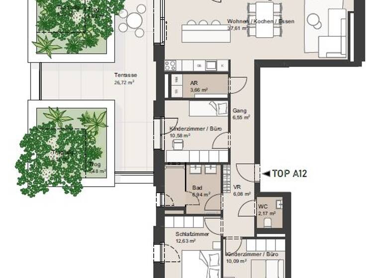 Wohnung zum Kauf - Erstbezug provisionsfrei 1.162.320 € 4 Zimmer 96,3 m² 2. Geschoss Salzburg 5020