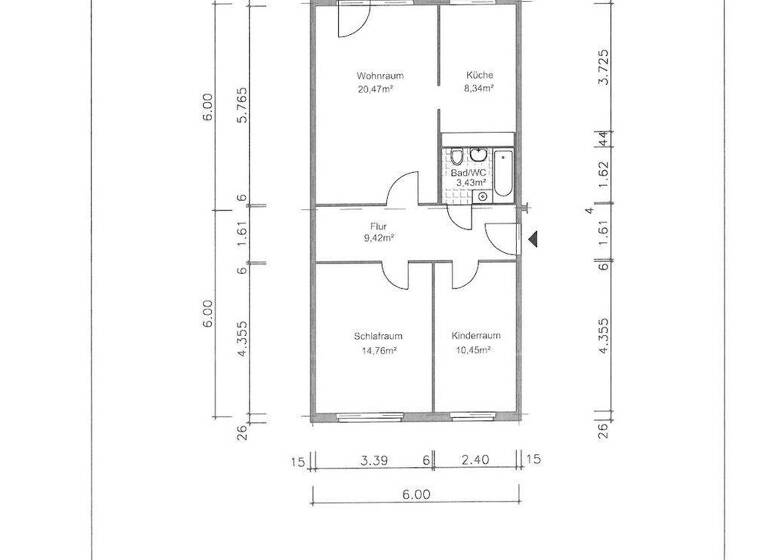 Wohnung zur Miete 390 € 3 Zimmer 68,8 m² 1. Geschoss Schleizer Straße 7 Lusan Gera 07549