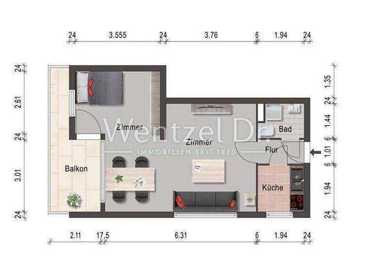 Wohnung zum Kauf provisionsfrei 125.000 € 1,5 Zimmer 46 m² Glinde 21509