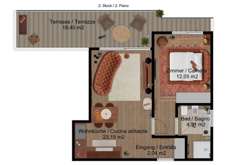 Penthouse zum Kauf 325.000 € 2 Zimmer 78 m² 3. Geschoss Montan 39040