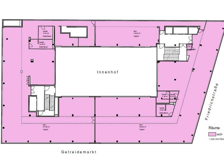 Bürofläche zur Miete 22 € 1.300 m² Bürofläche Wien 1010