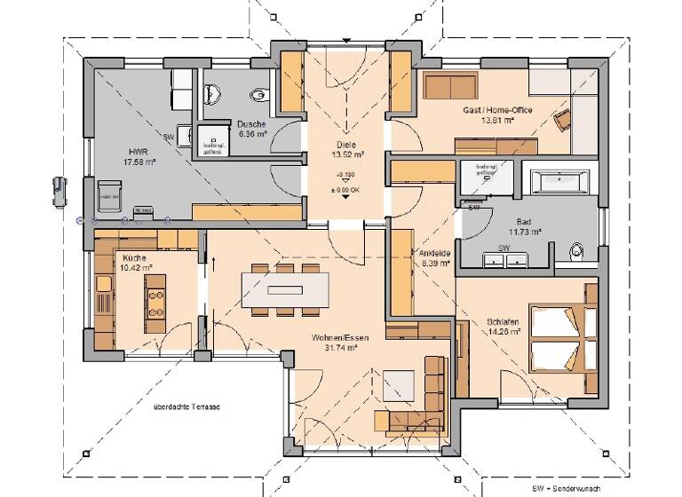 Bungalow zum Kauf provisionsfrei 493.900 € 3 Zimmer 128 m² 900 m² Grundstück Stotternheim Erfurt 99095