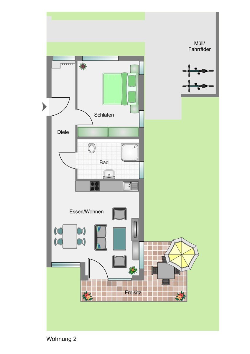 Wohnung zum Kauf provisionsfrei 320.000 € 2 Zimmer 62 m²<br/>Wohnfläche EG<br/>Geschoss Kuppingen Herrenberg / Kuppingen 71083