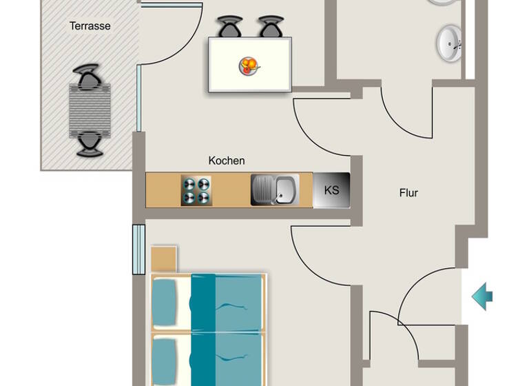 Wohnung zur Miete - Erstbezug nur mit Wohnberechtigungsschein 365 € 2 Zimmer 58,9 m² EG frei ab 01.08.2026 Querenburger Straße 47a Wiemelhausen Bochum 44789