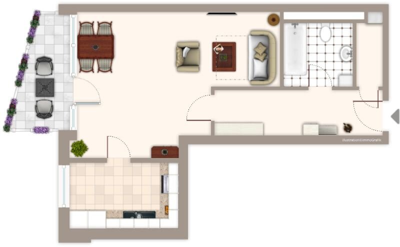 Wohnung zur Miete 419 € 1 Zimmer 46,7 m²<br/>Wohnfläche 2.<br/>Geschoss Hoemenstraße 27 Odenkirchen - Mitte Mönchengladbach 41199