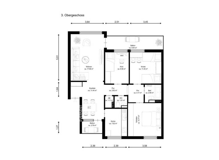 Wohnung zum Kauf 199.000 € 8 Zimmer 170 m² 3. Geschoss Barenburg Emden 26721