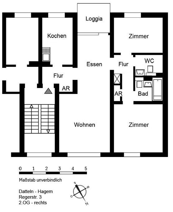 Wohnung zur Miete nur mit Wohnberechtigungsschein 385 € 3 Zimmer 77,1 m²<br/>Wohnfläche 2.<br/>Geschoss 01.04.2025<br/>Verfügbarkeit Regerstr. 3 Datteln Datteln 45711