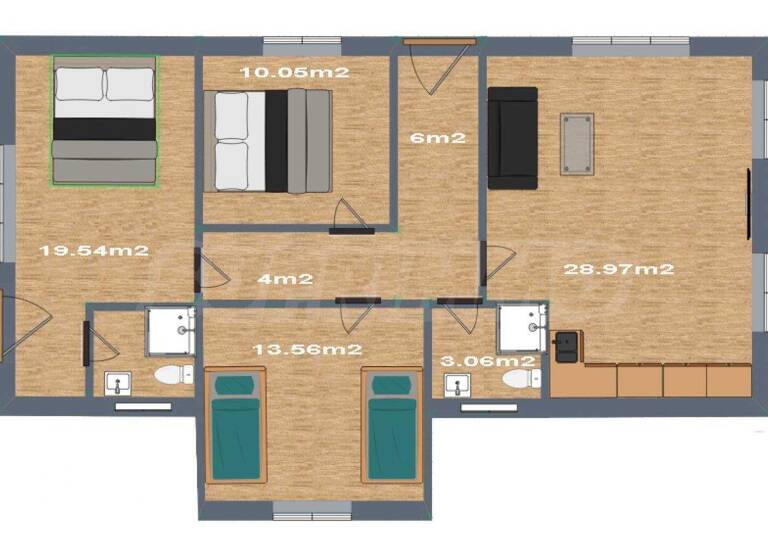Reihenmittelhaus zum Kauf 270.000 € 4 Zimmer 130 m² Tsarevo