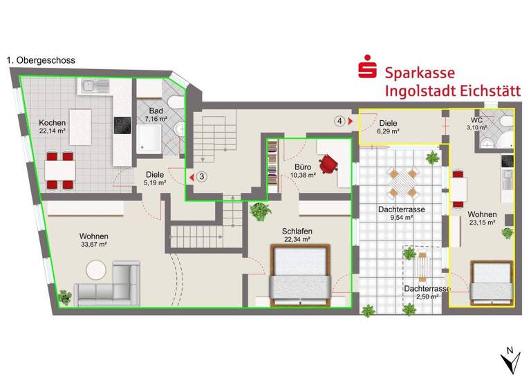 Wohnung zum Kauf 669.000 € 4 Zimmer 146 m² 1. Geschoss Ingolstadt 85049