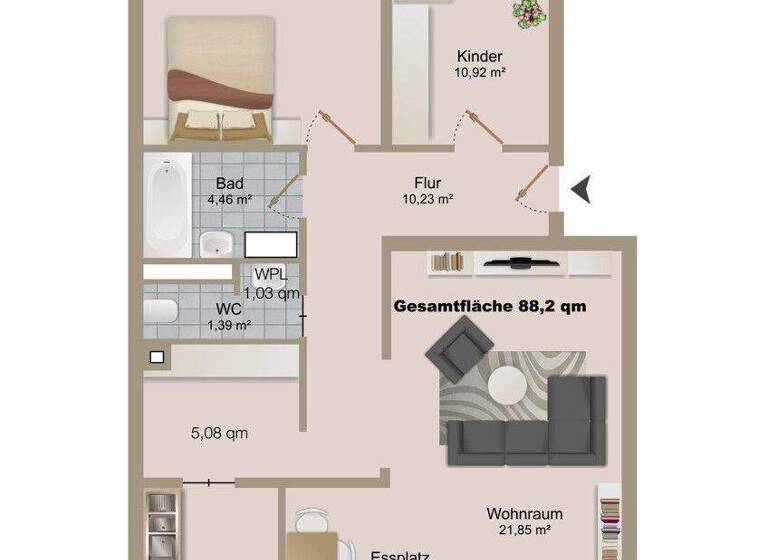Wohnung zum Kauf 415.000 € 3,5 Zimmer 88,2 m² 1. Geschoss Puchheim Bahnhof Puchheim 82178