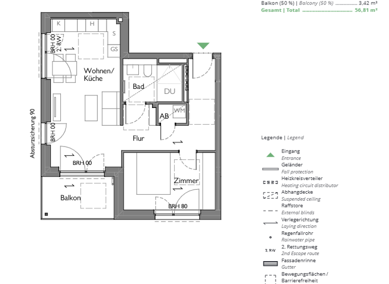 Wohnung zum Kauf - Erstbezug provisionsfrei 290.000 € 2 Zimmer 56,8 m² 1. Geschoss Naunhof 04683