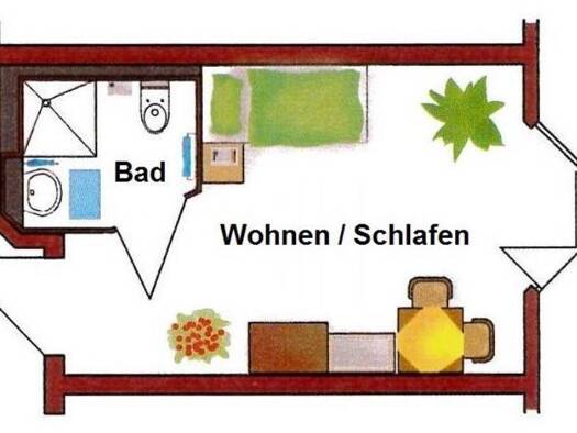 Wohnung zum Kauf 79.000 € 1 Zimmer 25,4 m² 1. Geschoss Oeslau Rödental 96472