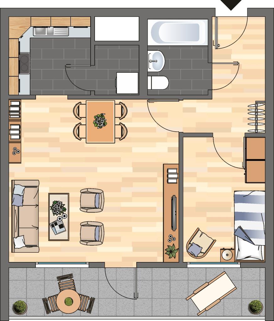 Wohnung zur Miete 454 € 2 Zimmer 60,9 m²<br/>Wohnfläche 1.<br/>Geschoss 01.02.2025<br/>Verfügbarkeit Regaweg 5 Weinberg Braunschweig 38120