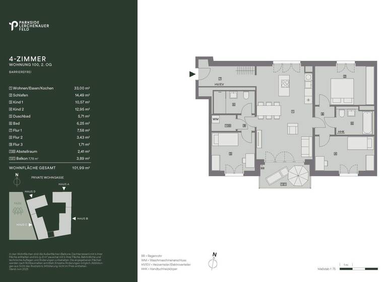 Wohnung zum Kauf - Neubau provisionsfrei 945.900 € 4 Zimmer 102 m² 2. Geschoss Lerchenauer Straße Ecke Georg-Zech-Allee 280 Feldmoching-Hasenbergl München 80995