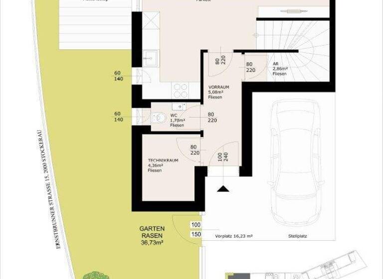 Doppelhaushälfte zum Kauf - Erstbezug 579.000 € 5 Zimmer 133 m² Ernstbrunnerstraße 15 Stockerau 2000