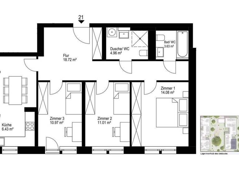 Wohnung zum Kauf - Erstbezug provisionsfrei 733.000 € 4 Zimmer 94 m² 1. Geschoss Haslach Freiburg 79115
