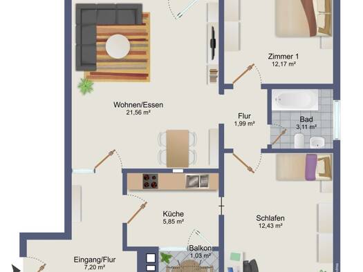 Wohnung zum Kauf 335.000 € 3 Zimmer 69 m² Echterdingen Leinfelden-Echterdingen 70771