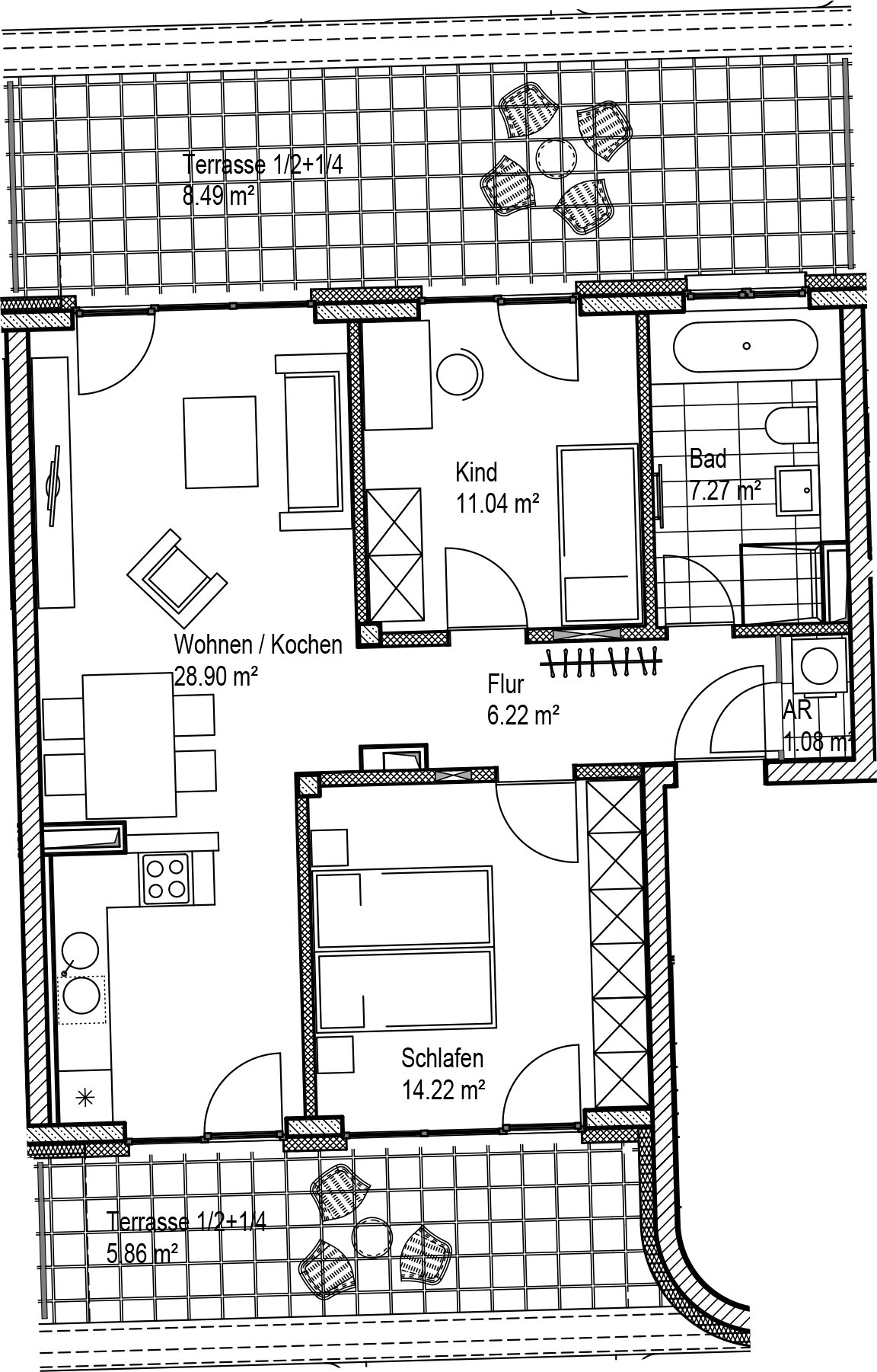 Terrassenwohnung zur Miete 1.246 € 3 Zimmer 85,4 m²<br/>Wohnfläche 5.<br/>Geschoss 01.12.2024<br/>Verfügbarkeit Prager Str. 14b Zentrum - Südost Leipzig 04103