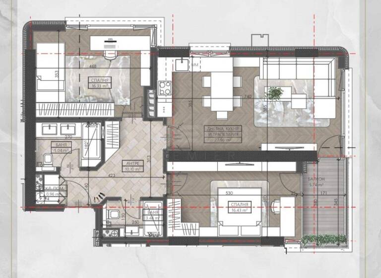 Studio zum Kauf 339.158 € 3 Zimmer 123,3 m² Sofia
