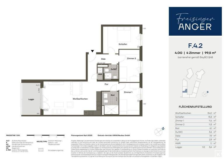 Wohnung zum Kauf 769.000 € 4 Zimmer 99,5 m² 4. Geschoss Angerstraße 48 Freising 85354