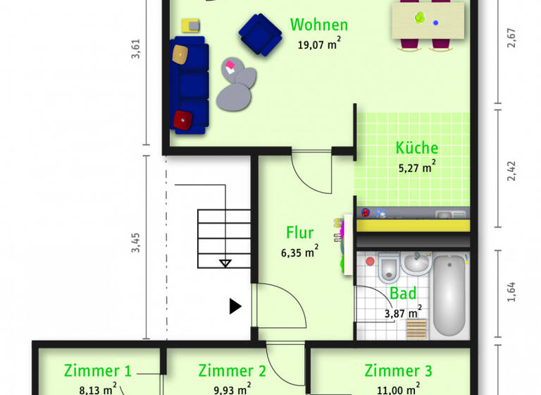 Wohnung zur Miete 478 € 4 Zimmer 67,2 m² 4. Geschoss Gerhard-Marcks-Straße 8 Südliche Neustadt Halle 06124