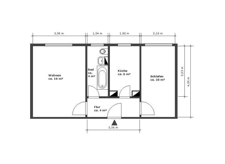 Wohnung zur Miete 251 € 2 Zimmer 41,2 m²<br/>Wohnfläche 4.<br/>Geschoss W.-Pieck-Str. 38 Vetschau Vetschau/Spreewald 03226