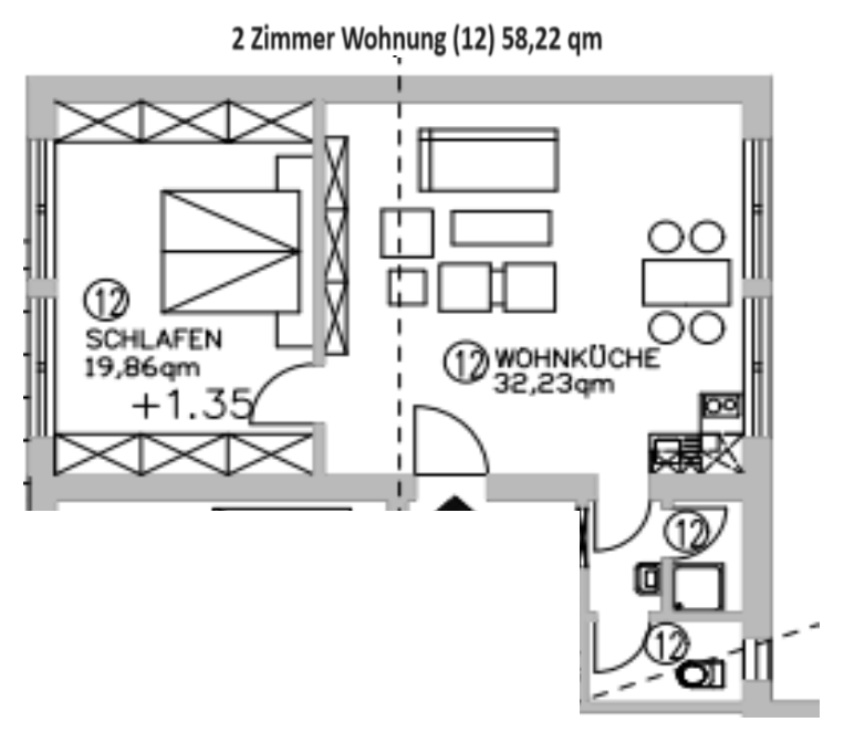 Wohnung zum Kauf provisionsfrei 125.000 € 2 Zimmer 58,2 m²<br/>Wohnfläche 1.<br/>Geschoss ab sofort<br/>Verfügbarkeit Altlohberghütte Lohberg 93470