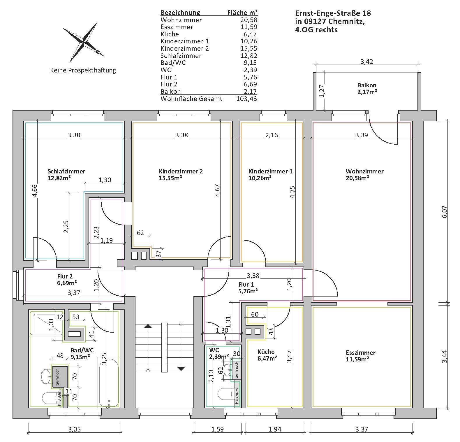 Wohnung zur Miete 693 € 5 Zimmer 103,4 m²<br/>Wohnfläche 4.<br/>Geschoss 06.12.2024<br/>Verfügbarkeit Ernst-Enge-Str. 18 Gablenz 242 Chemnitz 09127